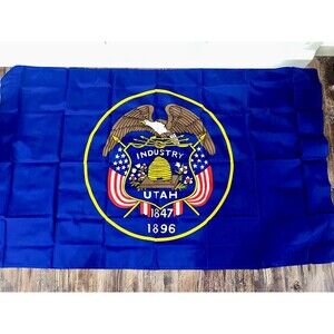New Utah Historic State Flag, Blue Flag with the State Seal, Dura-Lite, 3x5 ft